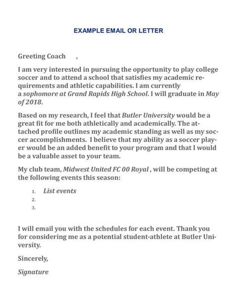 write  letter   recruiting coach amos writing