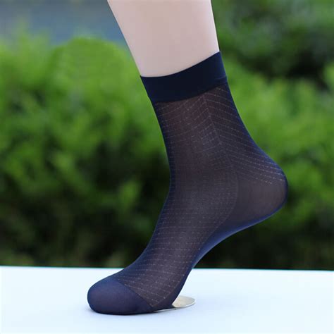 mens breathable nylon ultra thin socks men  cut casual sheer