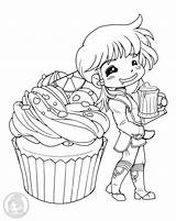 Chibi Cupcake sketch template