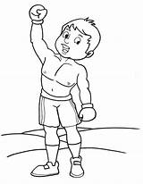 Boxing Coloring Kick Pages Winner Boxer Boy Printable Gloves Ring Categories Template Kids sketch template
