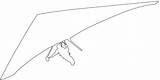 Glider Hang Silhouettes Outline Drawing Vector Coloring sketch template