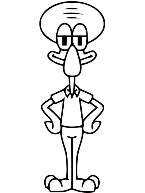 zombie squidward tentacles coloring page  printable coloring
