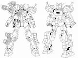 Gundam Heavyarms Coloring Stencil sketch template