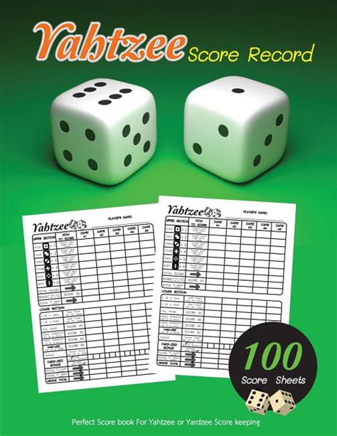 yahtzee score record  yahtzee score sheets perfect yardzee score keeping  dice game