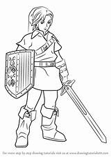 Link Warriors Hyrule Draw Drawing Step Tutorials Games Drawingtutorials101 sketch template