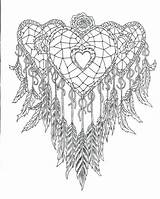 Catcher Dream Coloring Pages Dreamcatcher Printable Heart Drawing Adults Mandala Simple Adult Print Getdrawings Tattoo Getcolorings Color Drawn Lovely Description sketch template
