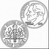 Coloring Pages Money Dime sketch template