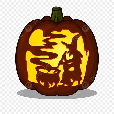 carved pumpkins clipart transparent png hd witch silhouette design