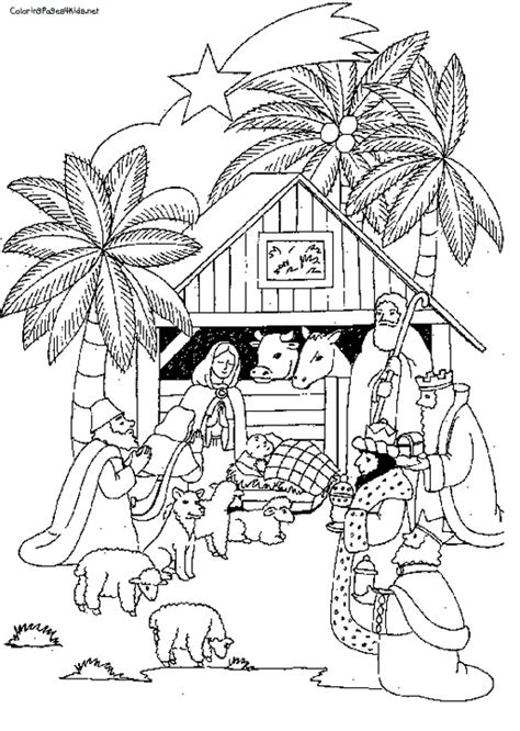 printable christmas nativity coloring pages  getdrawings