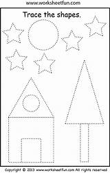 Tracing Shapes Worksheets Worksheet Shape Printable Preschool House Activities Worksheetfun Preschoolers Two sketch template
