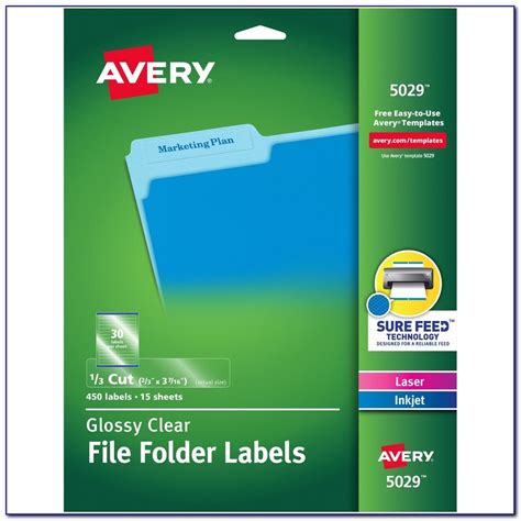 avery file folder label template