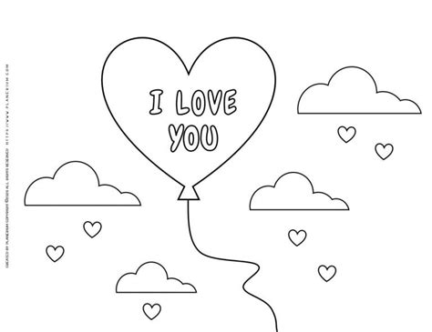 valentines day coloring pages heart balloon planerium
