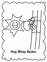 Coloring Itsy Bitsy Spider Sun Sheet Come Pages sketch template
