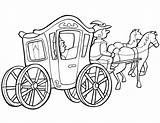 Carriage Coloring Cinderella Pages Horse Princess Drawing Printable Disney Popular sketch template