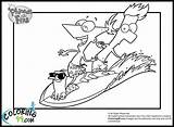 Ferb Phineas Surfing Coloriages Enfants sketch template
