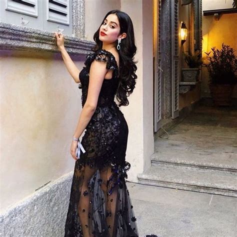 jhanvi kapoor black sheer dress dresses beautiful indian actress