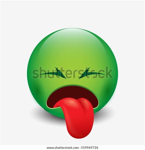 sick emoticon tongue out vector illustration stock vector royalty free