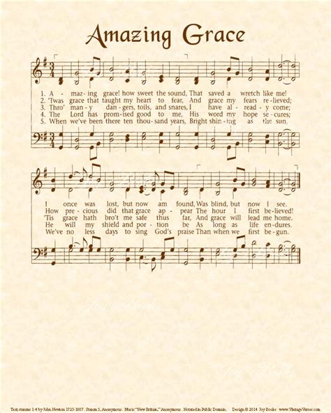 printable amazing grace hymn sheet