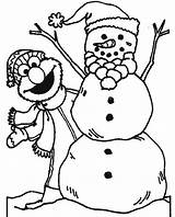 Elmo Coloring Pages Snowman sketch template