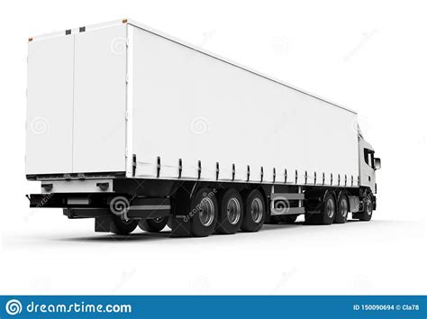 tillbaka av en stor vit lastbil stock illustrationer
