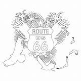 Coloring Route 66 Pages Adult sketch template