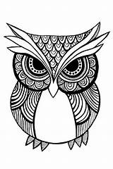 Owl Zentangle Tribal Drawing Animals Easy Drawings Owls Designs Mandala Tattoo Doodle Choose Board Print Getdrawings sketch template