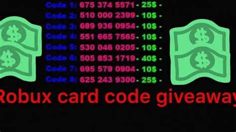 Free Robux T Card Codes Giveaway Youtube In 2021 Roblox Roblox