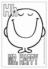 Mr Pages Coloring Happy Men Letter sketch template