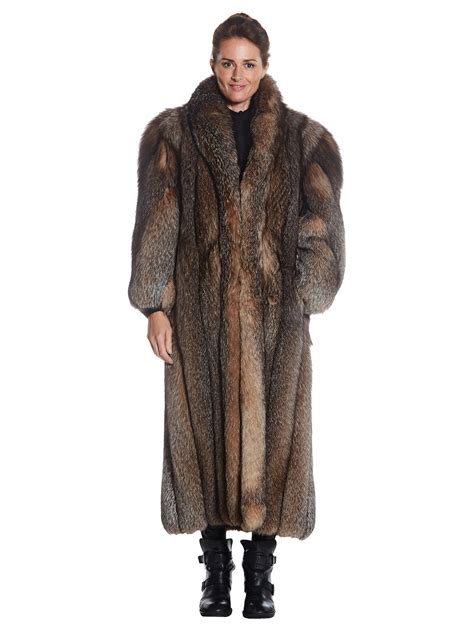 Crystal Dyed Fox Fur 7 8 Coat Women S Fur Coat Large Estate Furs