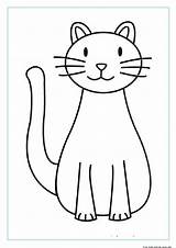 Cat Coloring Printable Pages Kids Easy Drawing Clipart Print Kitten Animal Sheets Colouring Cats Clip Template Simple Outline Book Fastseoguru sketch template