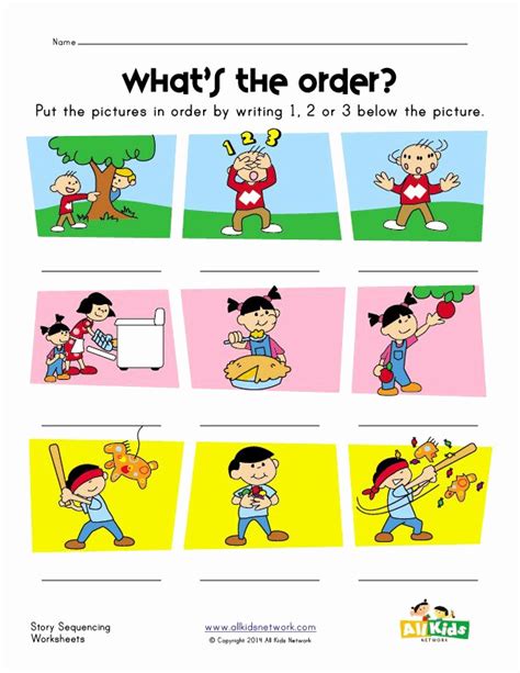 instantly story sequence pictures worksheets simple template