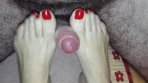 fantastic amateur feet with red nail polish in hot footjob xxx action feet9