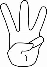 Finger Clipart Hand Number Fingers Transparent Sign Webstockreview Collection sketch template