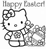 Kitty Hello Easter Coloring Pages Print Color Kids sketch template