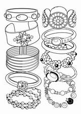 Coloring Bracelets Pages Jewelry Bracelet Printable Drawing Template Main Categories sketch template