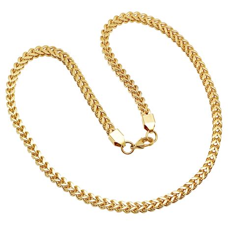 gold plated box chain necklace hmy jewelry touch  modern