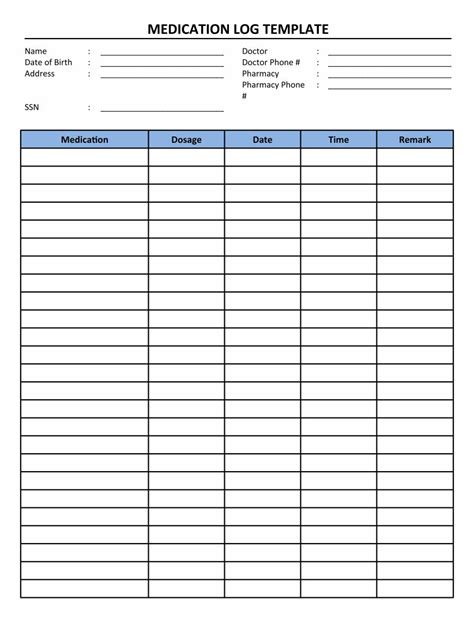 printable medication schedule     printablee