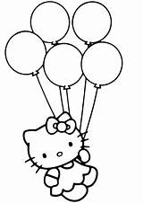 Hello Kitty Coloring Balloons Pages Printable Supercoloring Categories sketch template