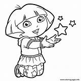 Coloring Dora Stars Happy Pages Printable Print sketch template
