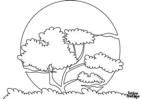 scenery landscapes coloring pages rainbow printables