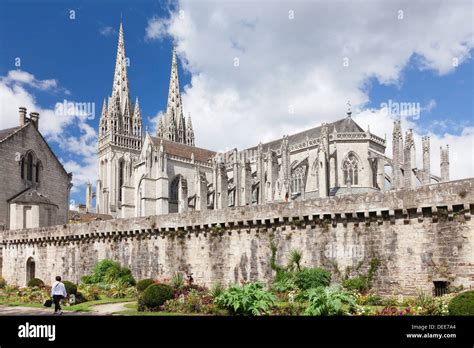 saint corentin cathedral quimper finistere brittany france stock photo  alamy
