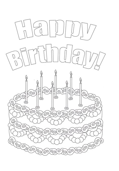 happy  birthday coloring pages sketch coloring page