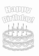 Birthday Pages Coloring Happy Sheets 8th 9th Printable Template Dad Kids sketch template