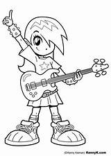 Coloring Rock Star Pages Rockstar Kids Girl Edupics Colouring Sheets Drawing Draw Guitar sketch template