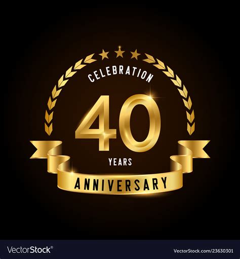 years anniversary celebration logotype golden vector image
