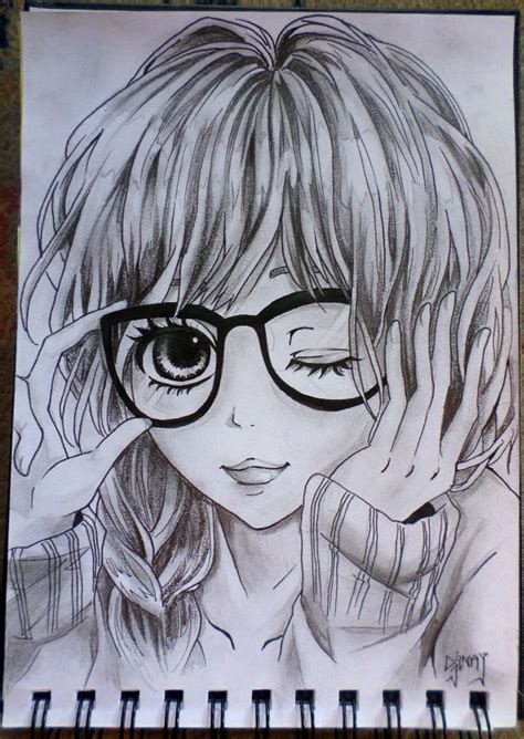 kawaii anime girl pencil cover  djinay  deviantart