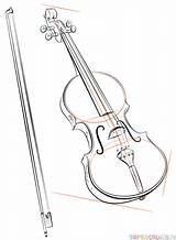 Violin Bow Draw Drawing Step sketch template