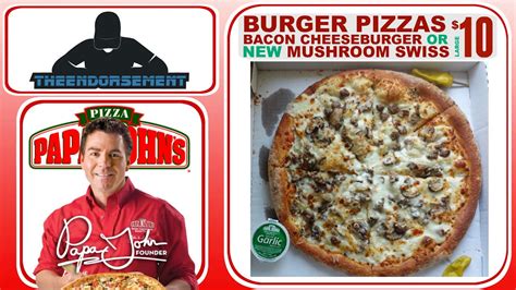 papa john s® mushroom swiss burger pizza review 276 youtube