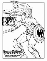 Wonder Woman Drawing Coloring Comic Draw Too Tutorial Version Drawittoo Getdrawings sketch template