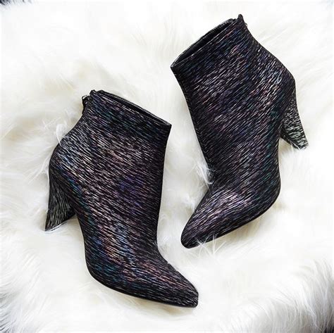 black iridescent cone heel shoe boots   shoe boots boots shoes heels